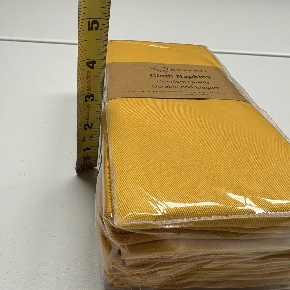 Ruvanti 18x18 Mustard Cloth Napkins Set Soft Washable Cotton Table Napkins (48)